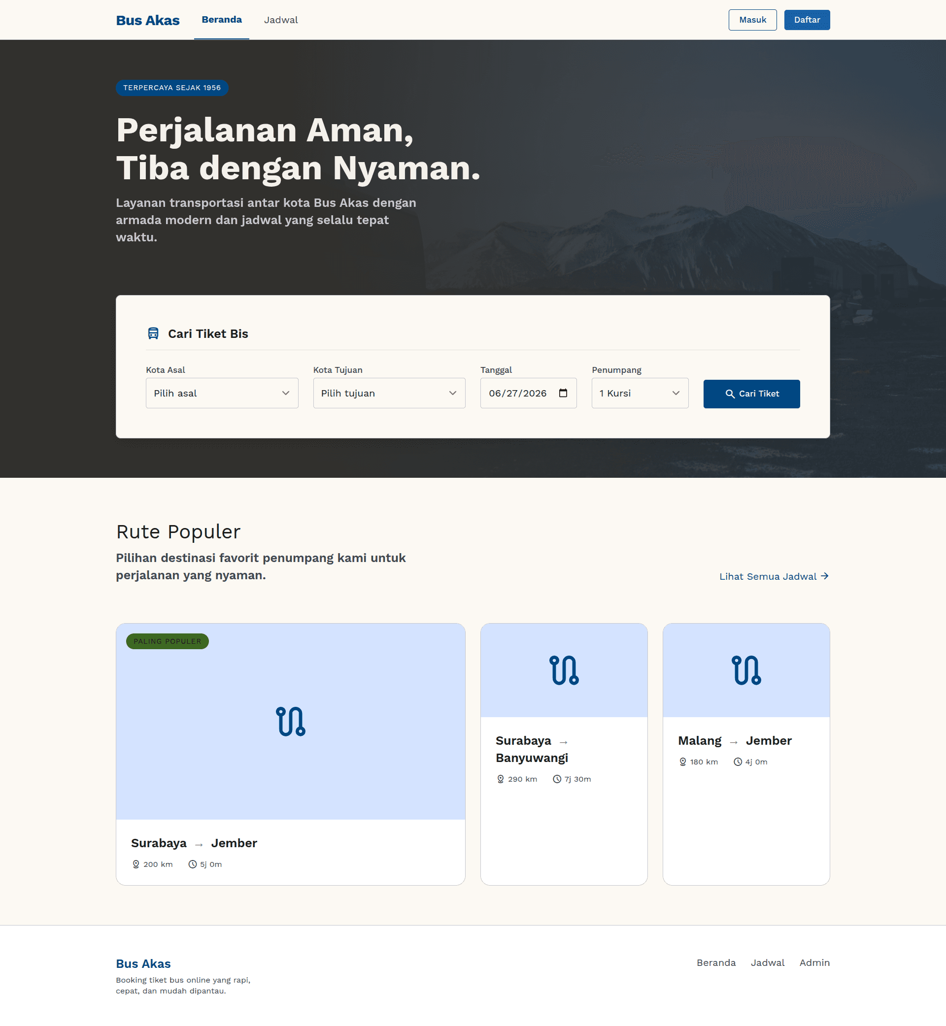 Preview Bus Ticket Booking Website